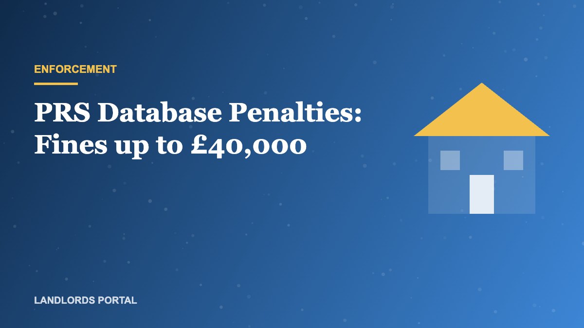 Penalties for landlords who fail to register on the PRS Database